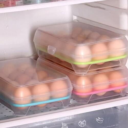 15 Grids Egg Storage Box Food Storage Container Eggs Protect Holder Refrigerator Space Saver Container With Lid Box