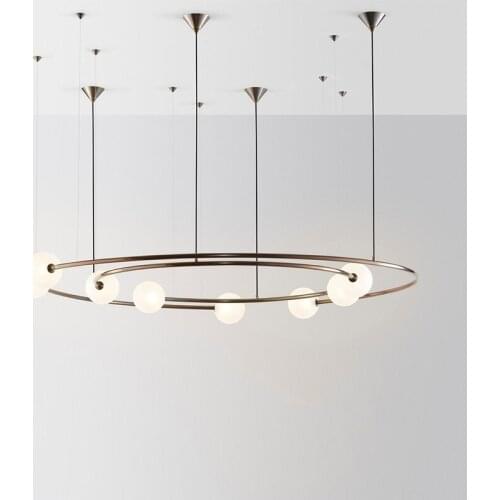 Creative Round Glass Ball Pendent Lamp Nordic Living Room Dining Room Restaurant Bedroom Pendent Lights Modern Lighting Fixtrues