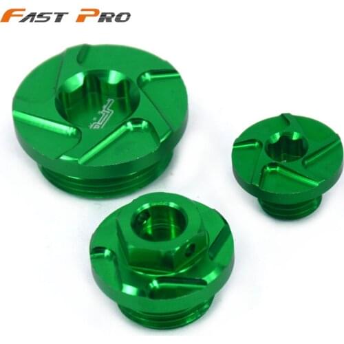 Motorcycle CNC Engine Timing Cover Oil Plug Set For KAWASAKI KX250F KXF250 2004 2005 2006 2007 2008 2009 2010 Dirt Bike