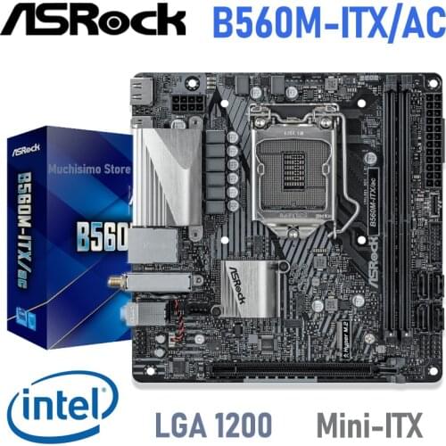LGA 1200ASRock B460M-ITX/ac Motherboard 10th-Gen 64GB DDR4 2933MHz M.2 Overlocking Bluetooth 4.0 B460 Placa-MãeMini-ITX New
