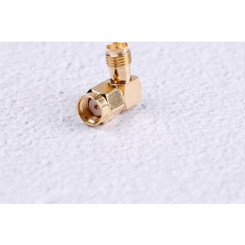 RP SMA Brass Adapter RP.SMA Male Jack To RP SMA Female Jack Screw Thread Connector 90 Degrees Right Angle RF SMA Adapter