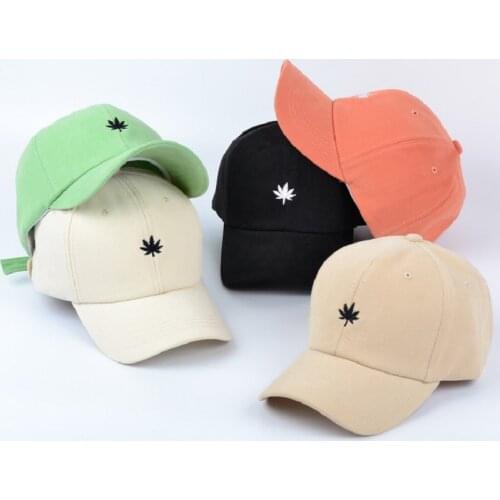 Summer Women Men Leaf Embroidered Baseball Cap Solid Snapback Unisex Sunhat Outdoor Sports Hip Hop Baseball Gorra Casquette