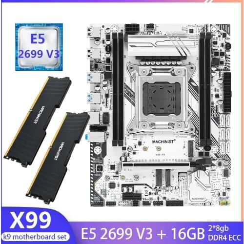 MACHINIST X99 Desktop Motherboard LGA2011-3 For DDR4 RAM Memory Intel Xeon E5 V3 & V4 Support M.2 SATA & NVME USB3 Plate X99-K9