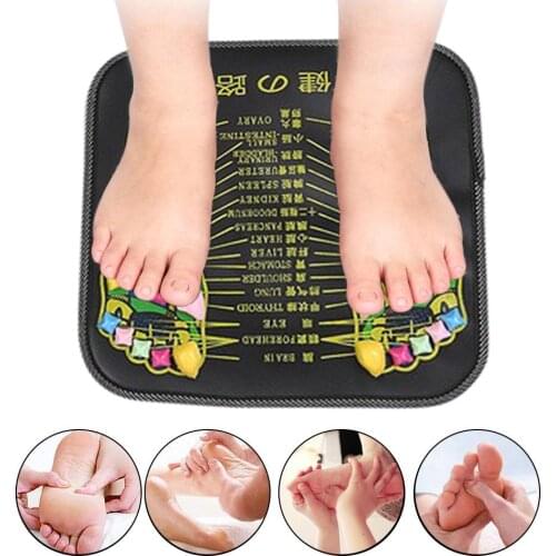 Foot Massage Mat Walk Cobblestone Foot Massager Acupoint Mat Reflexology Square Foot Massager Cushion for Relax Your Feet