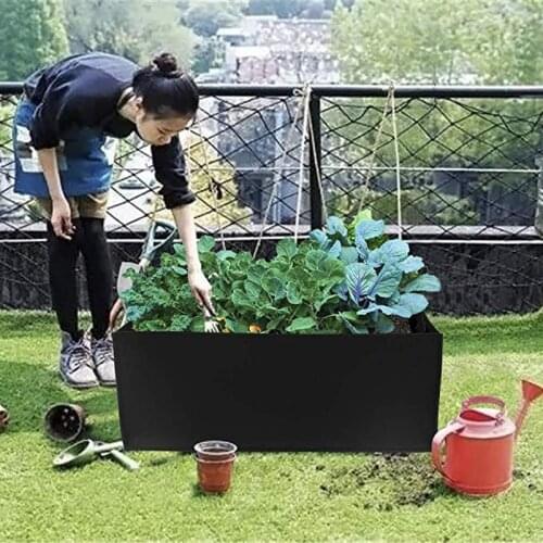 Grow Bags Non-Woven Fabric Raised Garden Bed Rectangle Planting Container Grow Bags Fabric Planter Pot For Plants Nursery Pot