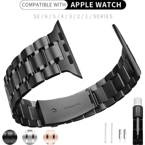 Metal band is compatible with apple Watch 38mm 40mm 42mm 44mm Apply to iWatch SE/6/5/4/3/2/1/ series stainless steel band for me
