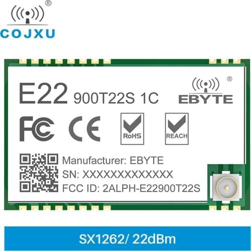 SX1262 LoRa Module RF 900MHz 22dBm 7Km Long Range Small Size SMD Wireless Transceiver Receiver COJXU E22-900T22S1C