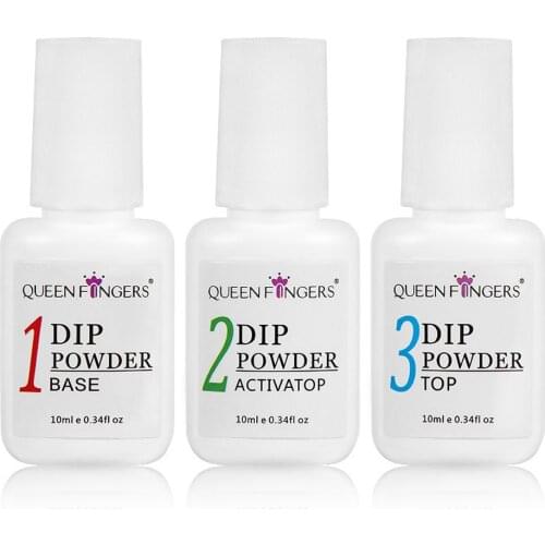 1 Set Dipping Liquid Base/Top/Activator/Brush Without UV lamp Dipping Liquid Kit Gel Acrylic Nail Art Dip System Powder Tc#066