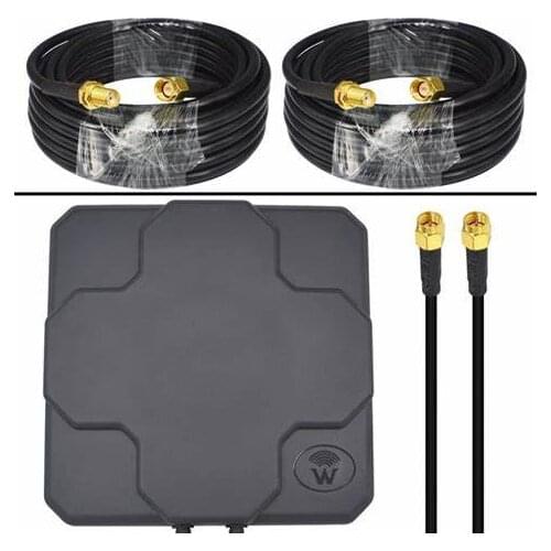 4G Antenna Outdoor Panel 18dbi 698-2690MHz 4G LTE Aerial MIMO External Antenne + 2pcs SMA Male to Female RG58 Cable