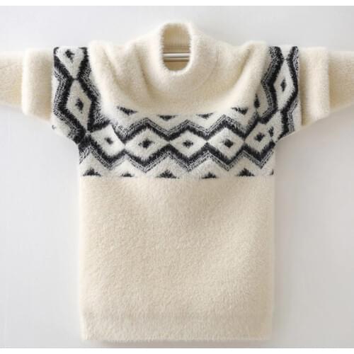 2020 new boys' sweater mink cashmere autumn and winter childrens knitted cotton Pullover