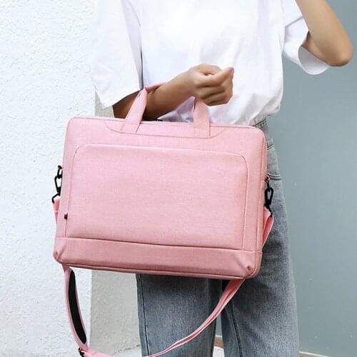 Solid Color Portable Laptop Shoulder Bag Document Storage Briefcase Handbags Household Office Travel Supplies Tools Accessories