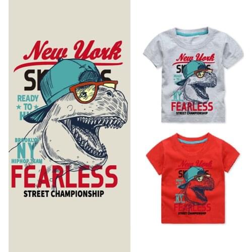 Wholesale Dinosaur Patches Punk Style Iron On Transfer Clothes Accessories Patch Heat Transfers Stickers for T-shirt Dresses