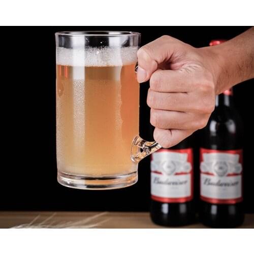 PC Handle Beer Cup Creative Plastic Drink Cup Juice Cup Bar KTV Transparent Acrylic Large Beer Steins wine tumbler