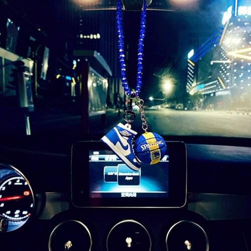 Fashion Sport Shoes Basketball Car Rearview Mirror Hanging Pendant Car Interior Accessories Car Decoration School Bag Decor