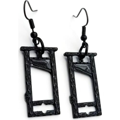 Black Guillotine Earrings,Goth Gifts,Macabre Jewellery,French Revolution,Medieval Jewelry,Dark Academia Earrings,Historical Gift