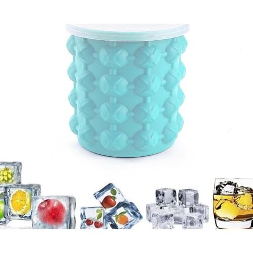 Silicone Ice cream Bucket Mold with Lid Space Saving Cube Maker Tools for Kitchen Party Barware