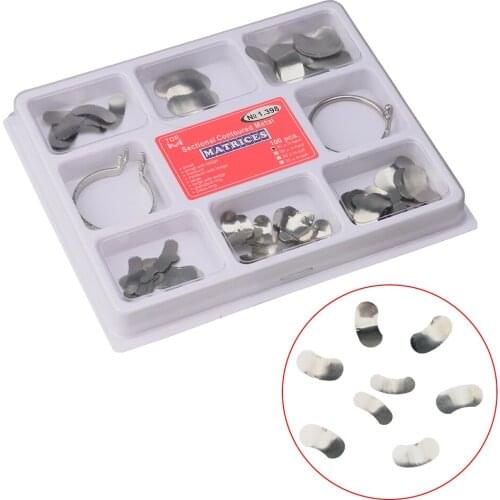 Dental Matrix with Springclip No.1.330 Sectional Contoured Metal Matrices Full kit for Teeth Replacement Dentsit Tools