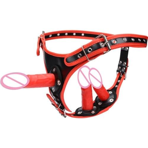 Three penis Removable Strapon Double Dildo Penis pants Anal Lesbian Strap On Dildo Chastity Belt wear Pants Sex Toys For Woman