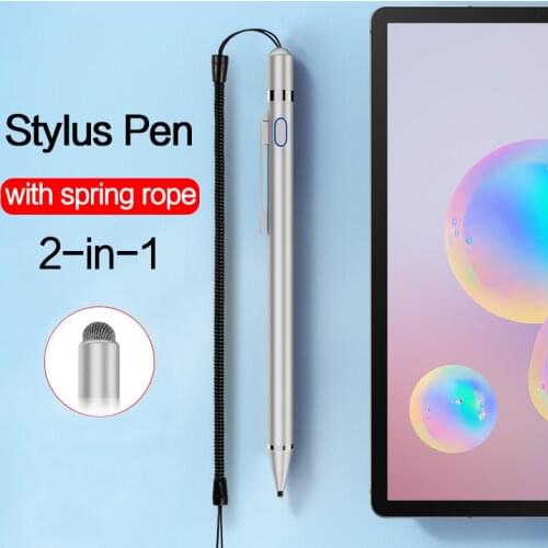 Universal Screen Touch Stylus Pen For Samsung Galaxy Tab A 10.1" SM-T510/T515 S5E SM-T720 S6 Lite Tablet Pencil With Spring rope