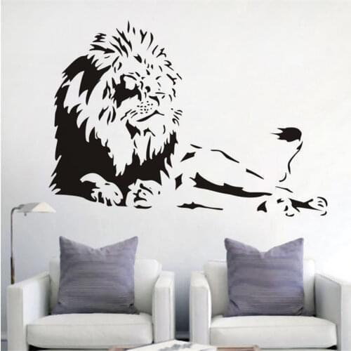 Lion animal lion vinyl wall stickers home decor living room creative mural art applique removable Cartoon Wall Sticker 3138