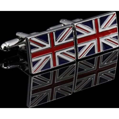 C-MAN Enamel cufflink 2 pairs/lot male French UK flag cuff button French Shirt Men Jewelry Wedding Groom Men Cuff Links