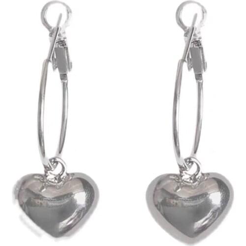 POTCET Womens Love Stud Earrings Geometric Fashion Retro Hip Hop Personality Party Jewelry