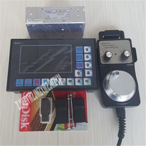 110V/220V 20W 4.3 Inches CNC Engraving Machine Step Servo System 3-axis / 4-axis Offline Controller With Handwheel+Power Supply