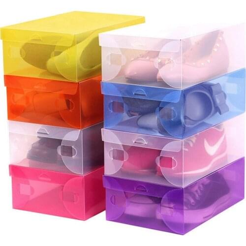 12pcs Flip-Open Cover Transparent Stackable Storage Box Plastic Dust-proof Thicken Case Organizer Shoe Boxes