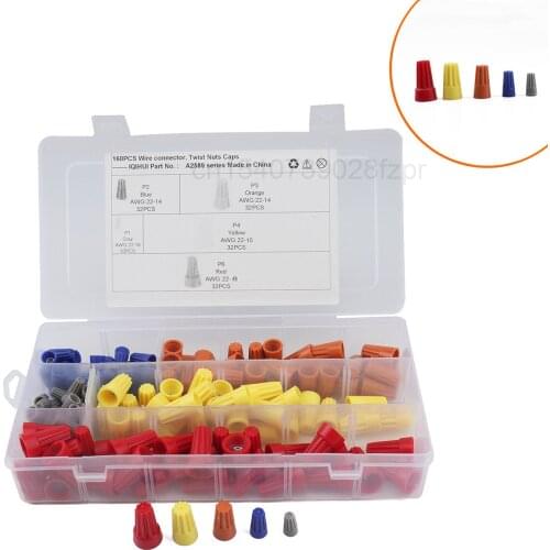 160pcs Boxed Waterproof Crimping Cap P1 / P2 / P3 / P4 / P6 Spring Spiral Crimping Cap