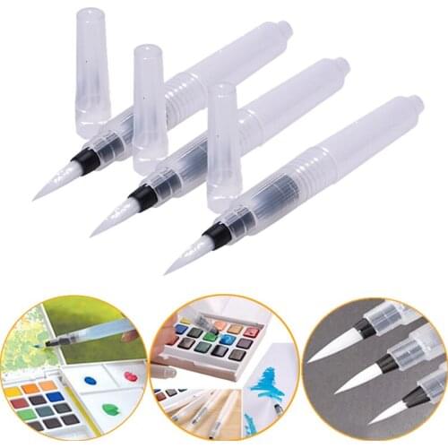 3Pcs/10pcs Drawing Art Supplies Different Size Large Capacity Barrel Water Paint Brush Set For Self Moistening Pen