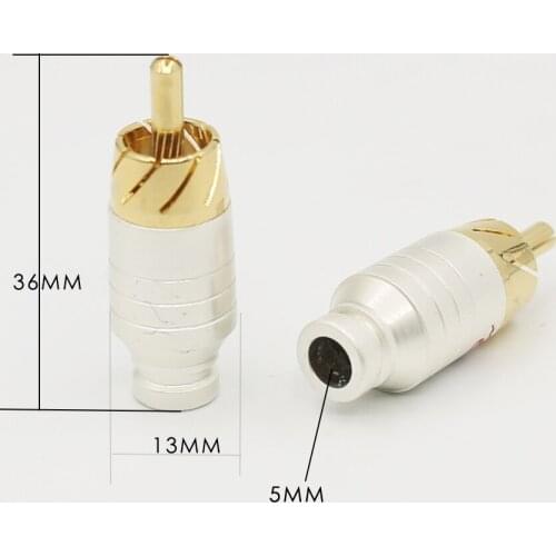 4PCS Audio signal cable lotus plug rca plug socket rca head audio cable plug