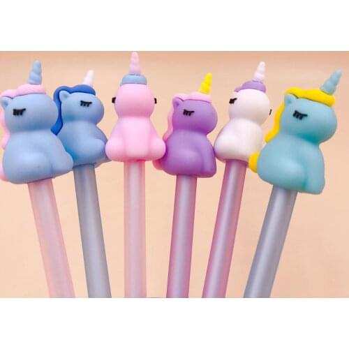 48 pcs/lot Kawaii unicorn Gel Pen Cute 0.5 mm black ink Signature Pens School Office writing Supplies Promotional Gift