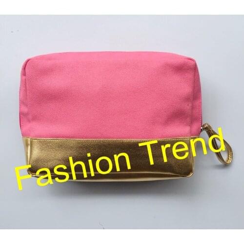 50pcs/lot free shipping fashionable luxury women travel glitter canvas cosmetic bag