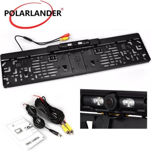 170 Degree Viewing Angle Waterproof Vehicle Rearview Camera European Car Licence Plate Car Rear View Camera 4 LED Night Vision