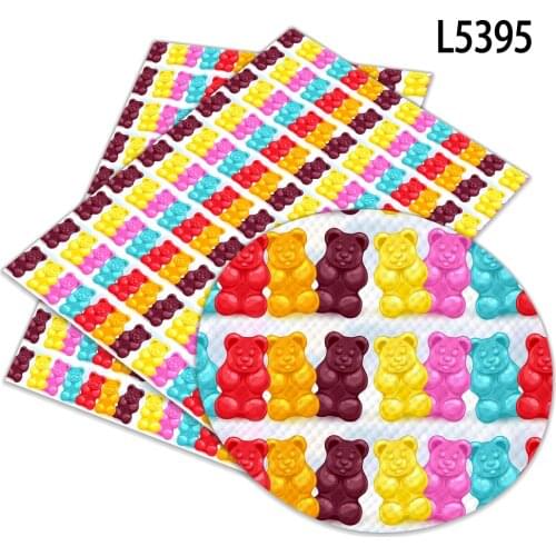 DIY Bowknot Jewelry Wallet Gift 22*30cm A4 Artificial Leather Color Bear Print Pattern Artificial Leather