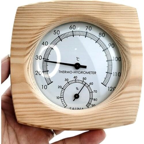 Wooden Thermometer Hygrometer for Sauna Room Temperature Humidity wood Household