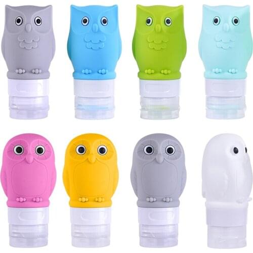 Travel Bottling Silicone Bottles Owl Portable Travel Sub-Bottling Shampoo Cosmetic Moisture Bottle Travel Set Storage Bottle