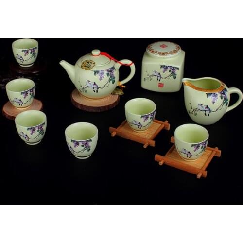 Jingdezhen Ceramic Kung Fu Tea Nine Piece Set Office Gift