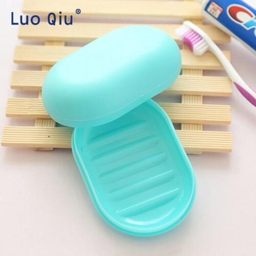 Soap box, colorful candy color creative travel handmade soap box, super sealing cover soap box
