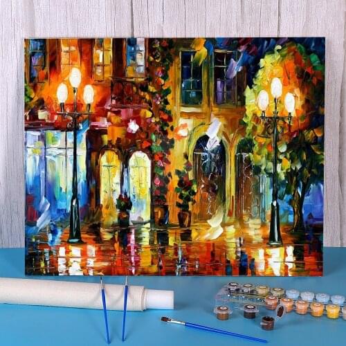 Night Doors DIY Painting By Numbers Complete Kit Acrylic Paints 40*50 Picture By Numbers Photo Wall Paintings For Handicraft