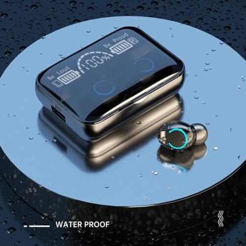 2021 New F9-47 TWS Mini Touch Control In-ear Bluetooth Earphones Sports Headsets with Mic Display Charging Box with Flashlight