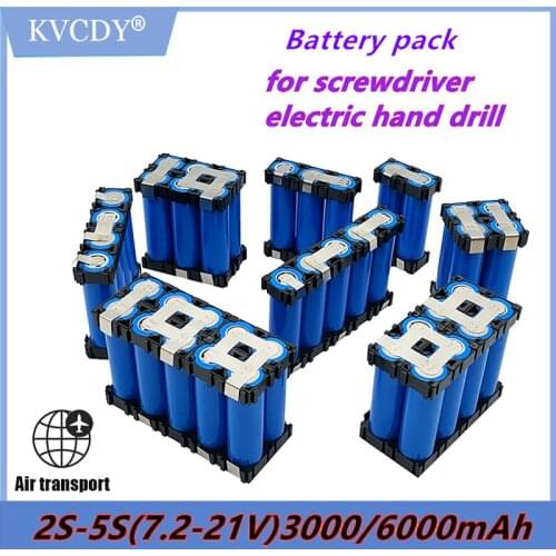 New 2S 3S 5S battery pack custom 18650 battery welding 3000mAh / 6000mah battery pack 12.6V to 25.2v screw driver electrode