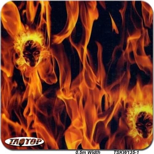 Hydro Printing Film Flame Skull TSKW135-1 0.5M * 20M Transfer Print Film Water Transfer Printing Film