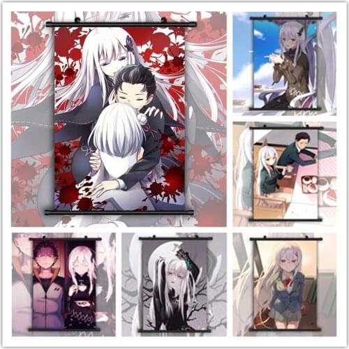 Re Zero Kara Hajimeru Isekai Seikatsu Echidna Subaru HD Print Wall Poster Scroll