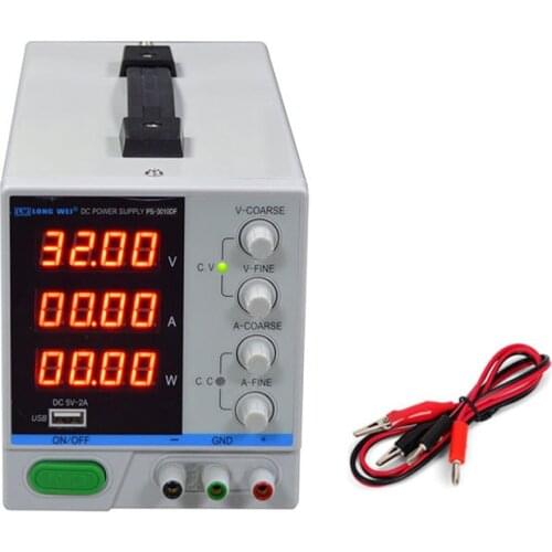 30V 10A Adjustable DC Power Supply 3010DF 4 Bits Digital Display Regulated Switching Power Supply With 5V 2A USB Port 110V 220V