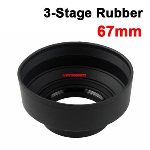 2pcs 49 52 55 58 62 67 72 77 mm Rubber 3-stage Collapsible Lens Hood for 5D2 5D3 5D 60D 5D4 1DX D3200 D3100 D7000 D5200 D3400