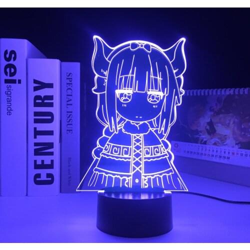 Miss Kobayashis Dragon Maid LED Night Light Anime Dropship 3D Table Lamp for Kid Room Decor Nightlight Child Birthday Gift