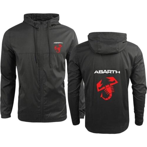 High quality Casual Mens Hoodie Abarth Car Logo Spring Autumn printing Mens Color matching sweatshirt Pure cotton Men jacket
