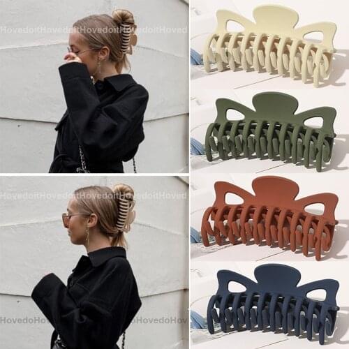 Fashion Solid Large Hair Claws Elegant Hair Clips Hairpins Barrette Hair Crab Claw Clip for Women Girls Hair Accessories Gifts