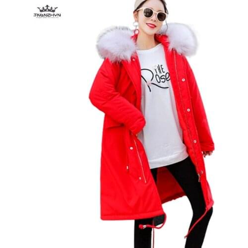 2019 Plus size Pregnant Women Keep Warm Winter Coat Korean Fur Collar Fashion Thicken Down Cotton Padded Coat Jacket Long Parkas